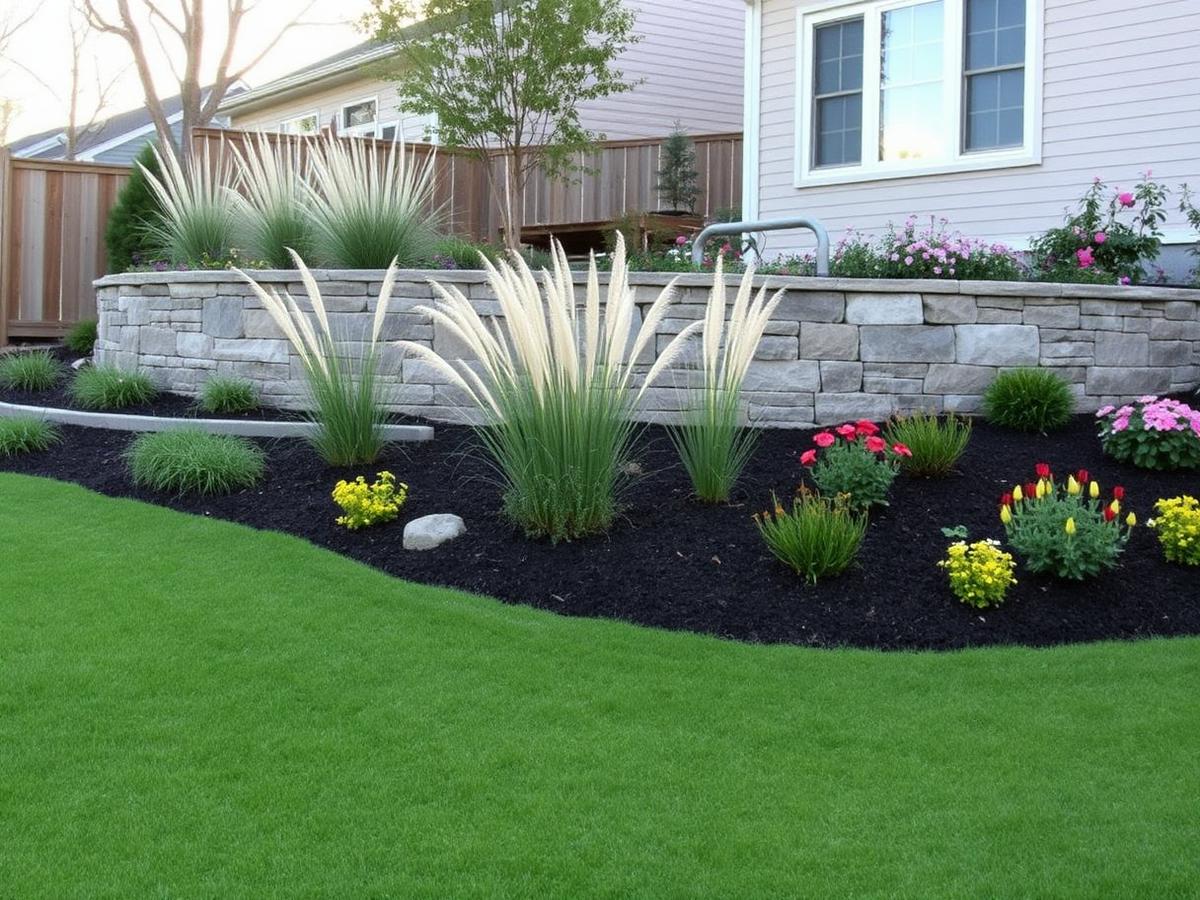 New landscape installation with fresh plantings and graded lawn at a Murfreesboro TN home